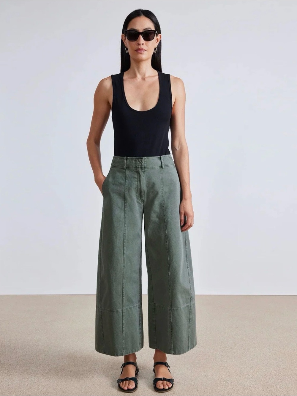 Apiece Apart NWT Malou Wide Leg Pant Thyme Green Sz 8